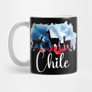 Chilean Flag and Torres Del Paine Wildlife Silhouette Watercolor Mug